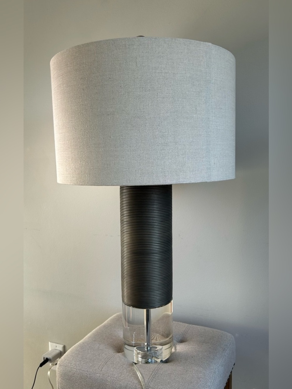 Flow Decor Baby Atlantic Table Lamp Glass Base Beautiful - Pre-owned See Pics - Picture 5 of 16